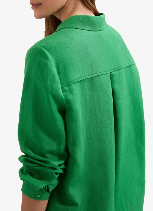 Phase Eight Sloane blouse in linnenblend - detail 7 groen