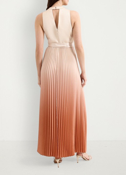 Phase Eight Sloane maxi jurk met plooien en strikceintuur - achterkant oranje