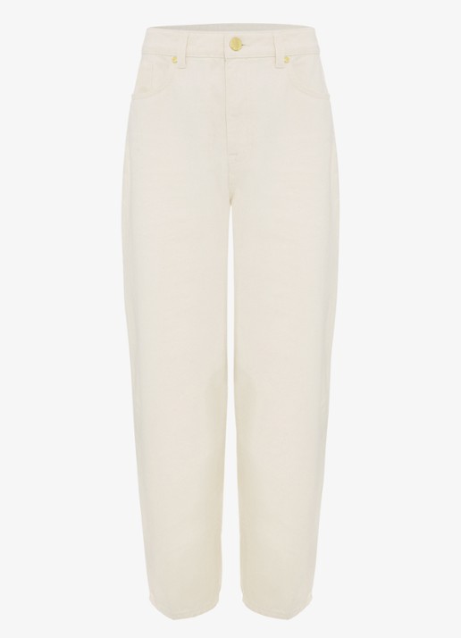 Phase Eight Sophia Barell high waist tapered jeans - voorkant 2 gebroken wit