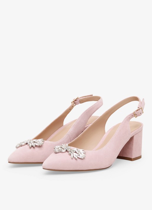 Phase Eight Sparkle slingback van geitensuède - detail 3 oudroze