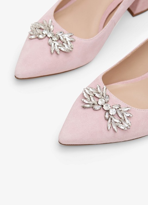 Phase Eight Sparkle slingback van geitensuède - detail 4 oudroze