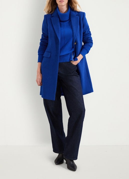 Phase Eight Steph fijngebreide trui met ritsdetail - detail 7 donkerblauw
