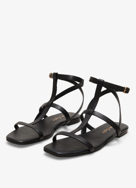 Phase Eight Strappy Flat Sandals - detail 4 zwart