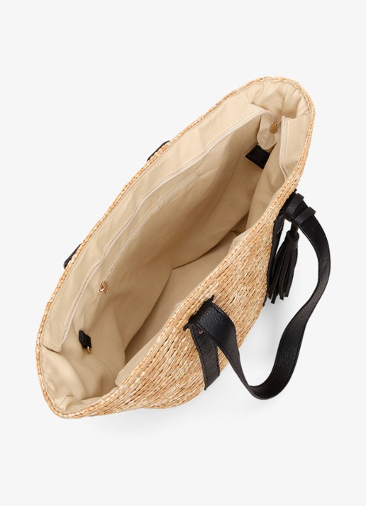 Phase Eight Straw strandtas met gevlochten detail - detail 4 beige