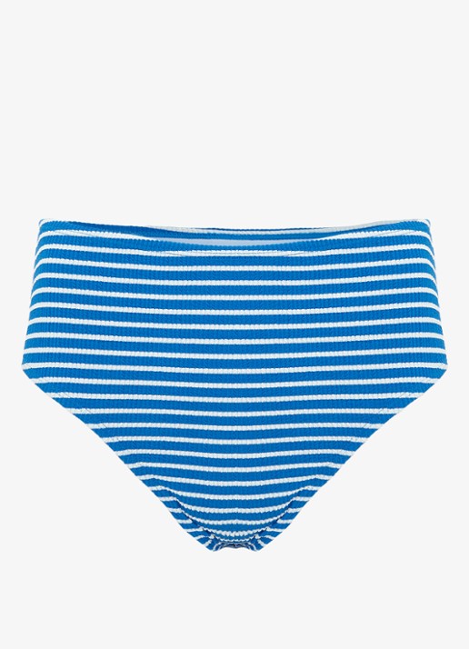 Phase Eight Stripe hipster bikinislip met streepprint - voorkant donkerblauw