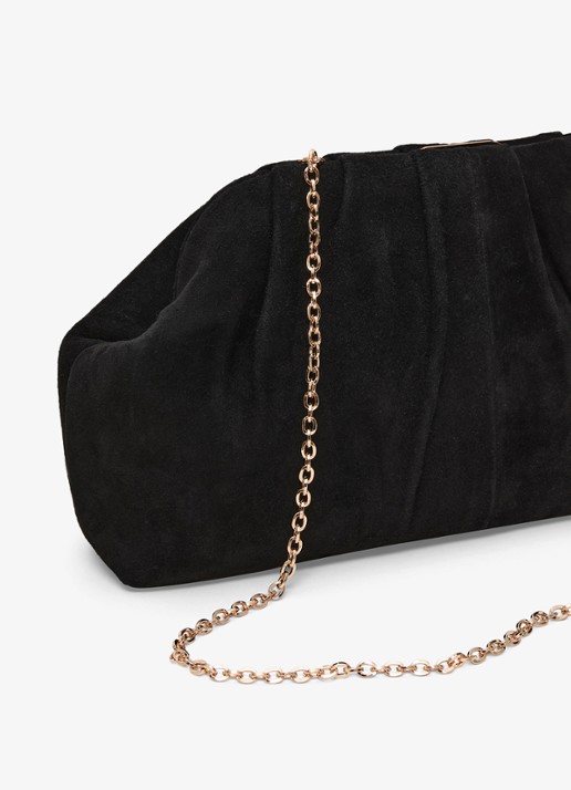 Phase Eight  Suede Clutch Bag - detail zwart
