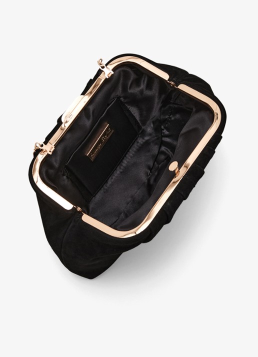 Phase Eight  Suede Clutch Bag - detail 3 zwart