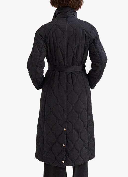 Phase Eight Sukie puffer jas met strikceintuur - achterkant zwart