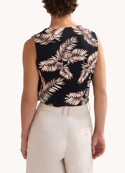 Phase Eight Sutton mouwloze top met print - achterkant 5 zwart