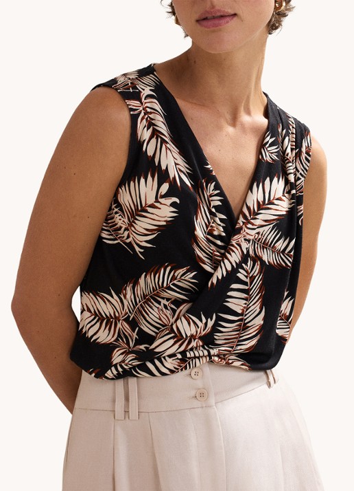 Phase Eight Sutton mouwloze top met print - detail 2 zwart