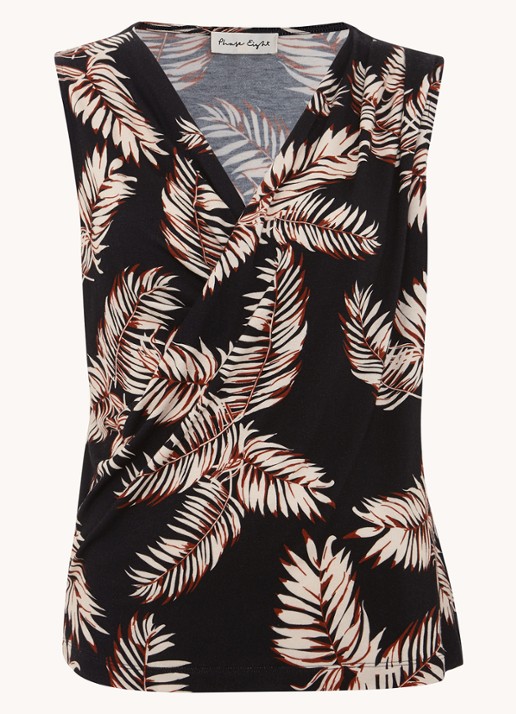 Phase Eight Sutton mouwloze top met print - voorkant 6 zwart