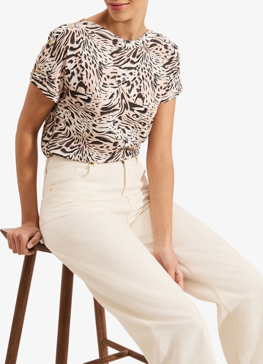 Phase Eight Suzie top met print - detail 5 beige