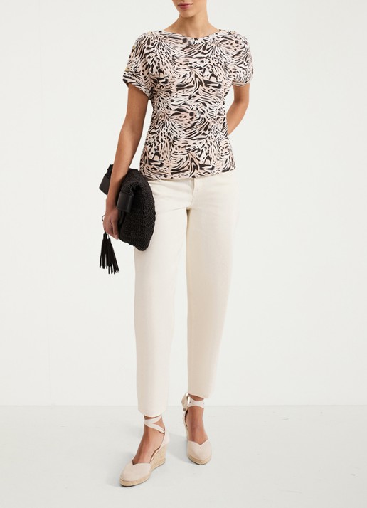 Phase Eight Suzie top met print - voorkant 2 beige