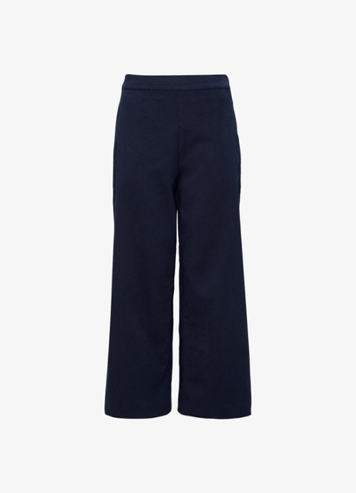 Phase Eight Sylvie high waist wide fit cropped broek - voorkant 2 donkerblauw