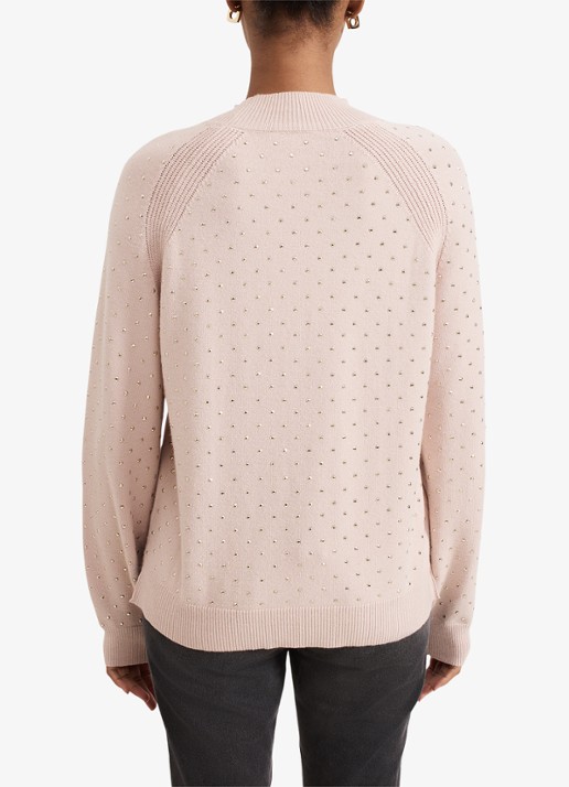 Phase Eight Tala fijngebreide trui met studs   - achterkant 3 roze