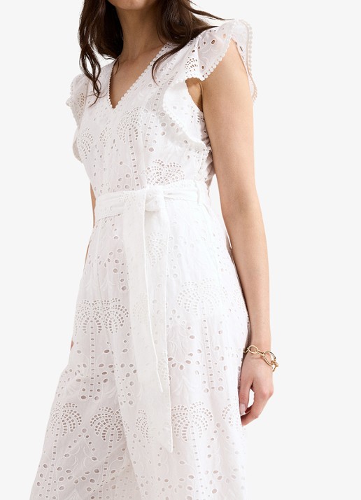 Phase Eight Talulah loose fit jumpsuit met broderie - detail 3 wit