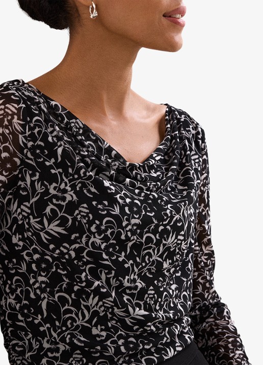 Phase Eight Tammy top met bloemenprint - detail 6 zwart