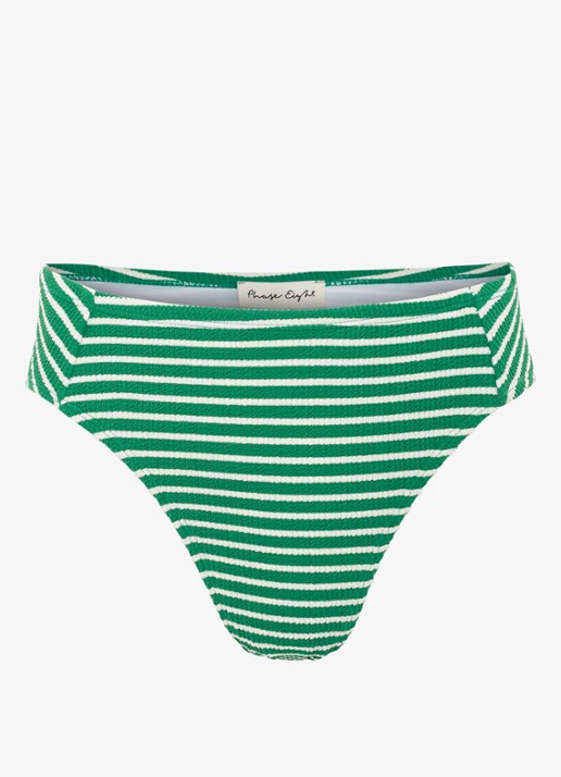 Phase Eight Tankini bikinislip met streepprint en structuur - voorkant groen