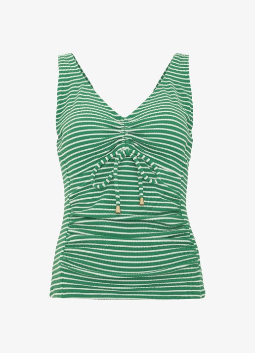 Phase Eight Tankini met streepprint - voorkant 3 groen