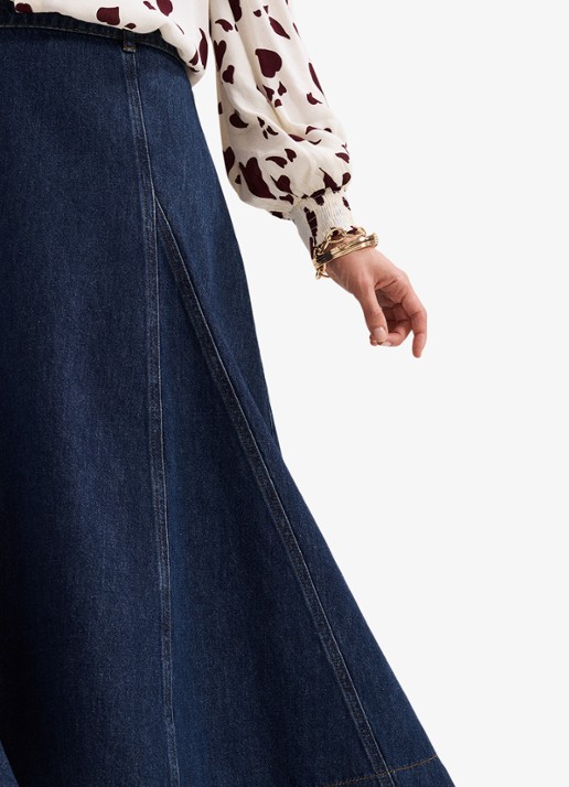 Phase Eight Thea midi rok van denim - detail 3 denim