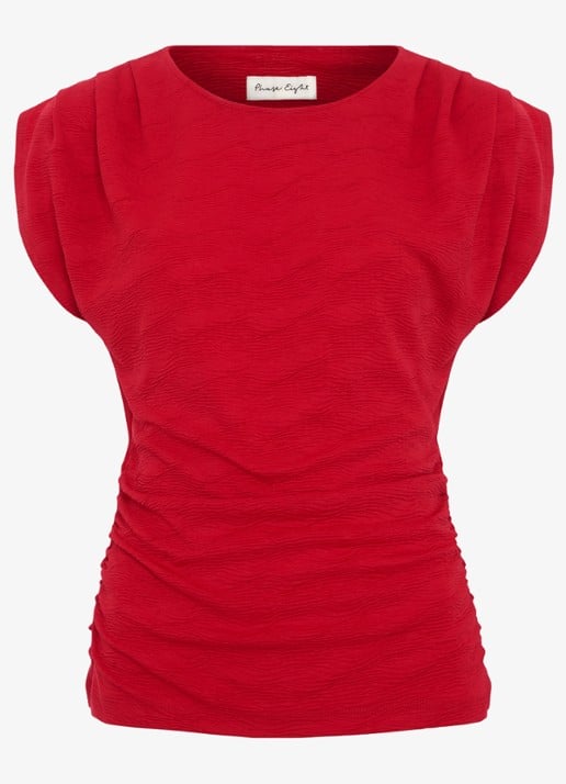 Phase Eight Top met stuctuur - voorkant rood