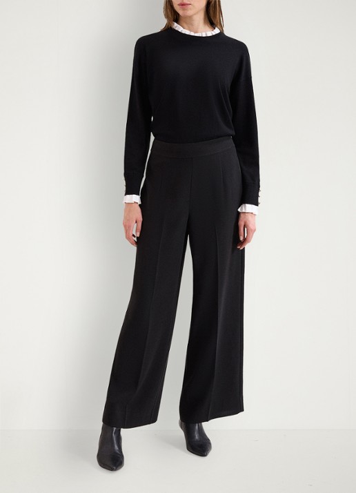 Phase Eight Vari high waist loose fit pantalon met steekzakken - voorkant 7 zwart