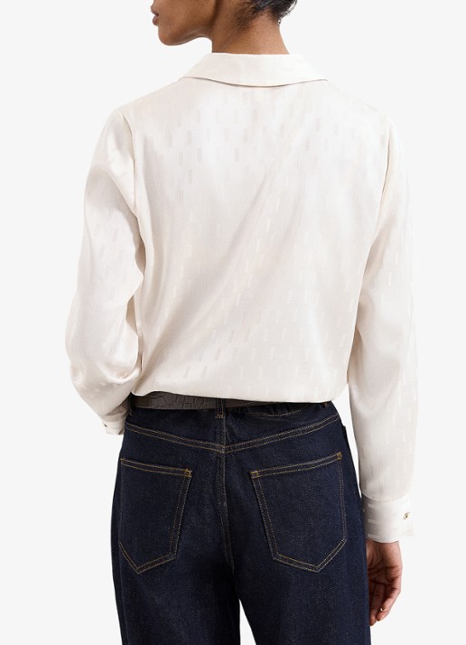 Phase Eight Vega blouse met V-hals - achterkant 8 gebroken wit