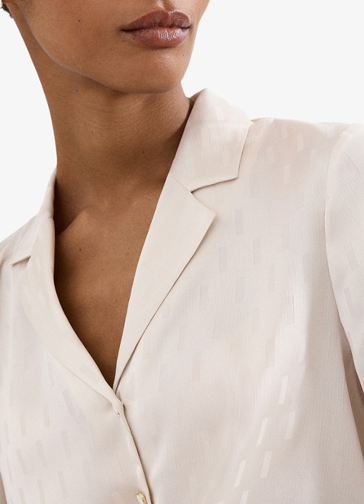 Phase Eight Vega blouse met V-hals - detail 4 gebroken wit