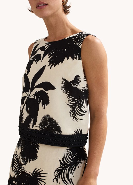 Phase Eight Vittoria tuniek met print en kralendecoratie