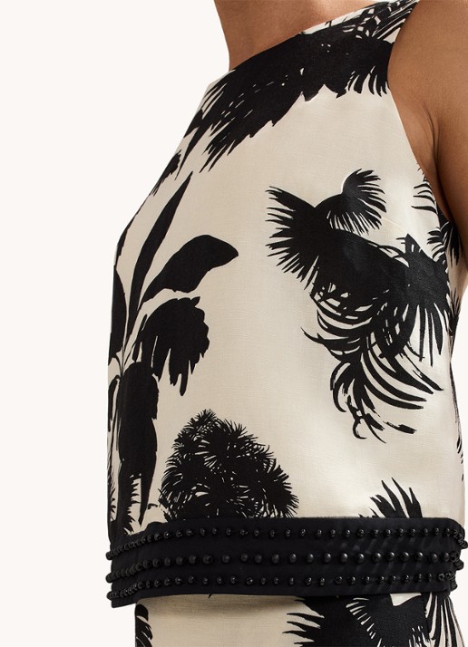 Phase Eight Vittoria tuniek met print en kralendecoratie - detail 5 ivoor