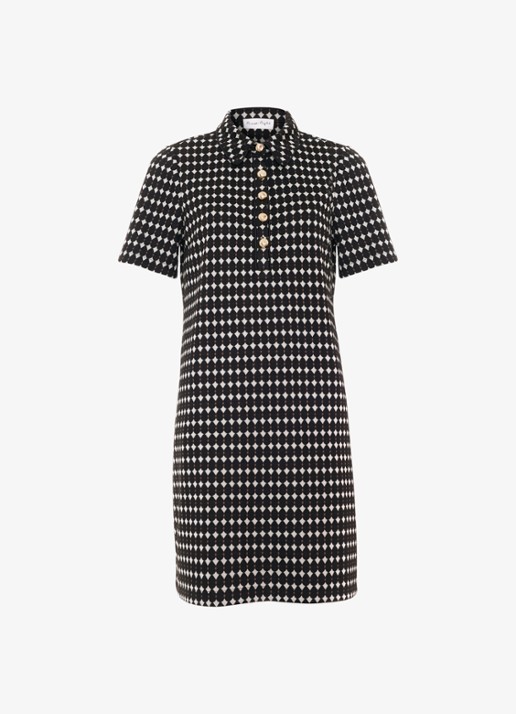Phase Eight Vivienne mini tuniekjurk met print - voorkant 7 zwart