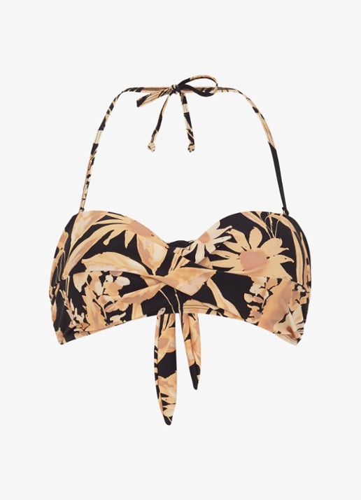 Phase Eight Voorgevormde bikinitop met bloemenprint - voorkant 2 beige