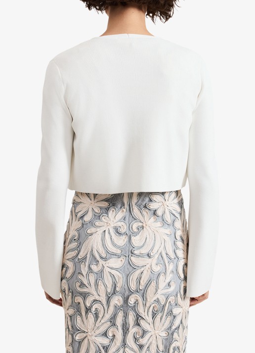Phase Eight Yasmin bolero met ribstructuur - achterkant wit