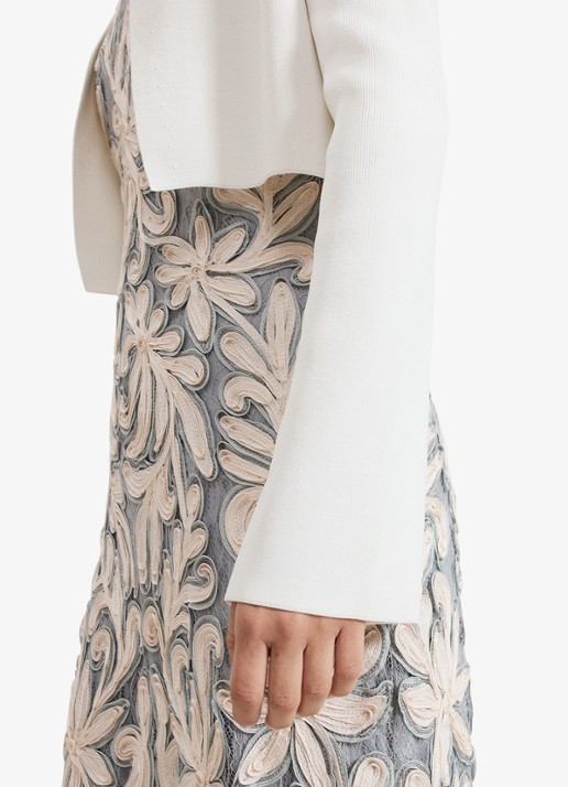 Phase Eight Yasmin bolero met ribstructuur - detail 5 wit