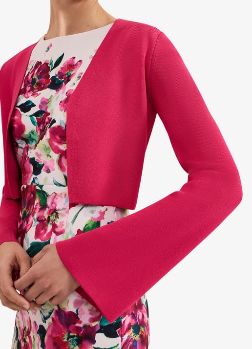 Phase Eight Yasmin fijngebreide bolero met ribstructuur - detail 5 donkerroze