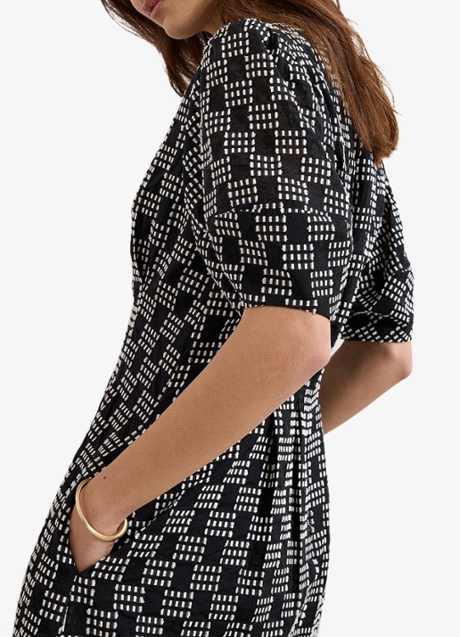 Phase Eight Yasmine midi jurk met print - detail 6 zwart