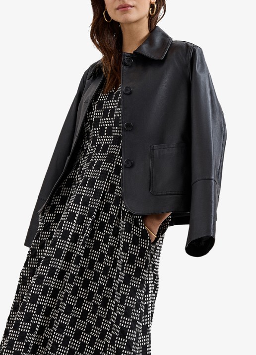 Phase Eight Yasmine midi jurk met print - detail 7 zwart
