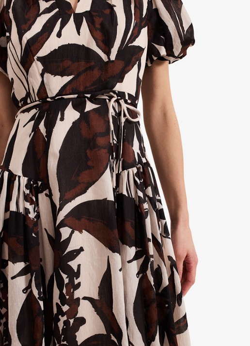 Phase Eight Zarah midi wikkeljurk  met print - detail 4 zwart