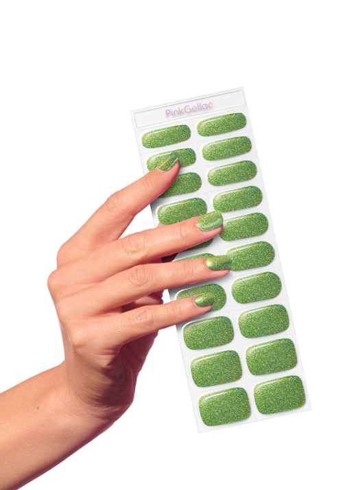 Pink Gellac Gel Stickers - nagelstickers - voorkant 5 sparklink green