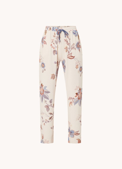 Pip Studio Belin pyjamabroek met bloemenprint - voorkant lindegroen