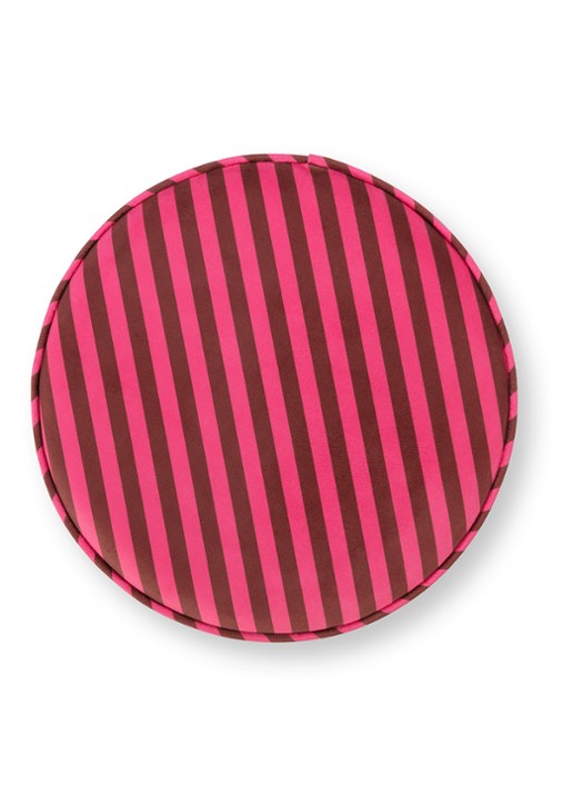 Pip Studio Block Stripe poef 40 x 45 cm - detail 4 roze