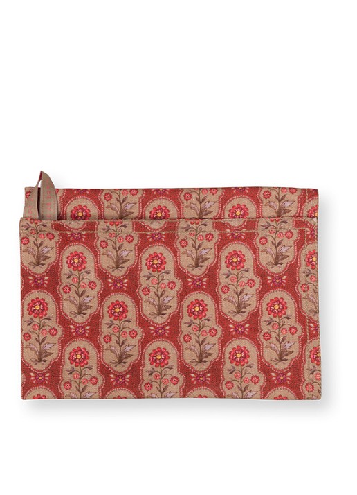 Pip Studio Blooming Tales Bustani-Pashmina theedoek 50 x 70 cm set van 2 - detail 5 donkerrood