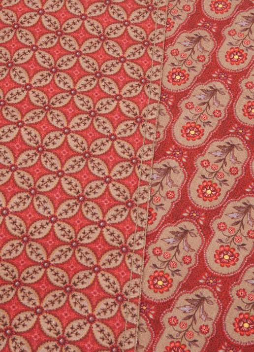 Pip Studio Blooming Tales Bustani Pashmina theedoek 50 x 70 cm set van 2 - voorkant 3 donkerrood