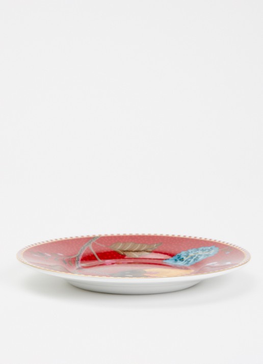 Pip Studio Blooming Tales Fantasy gebaksbordje - voorkant 2 donkerrood