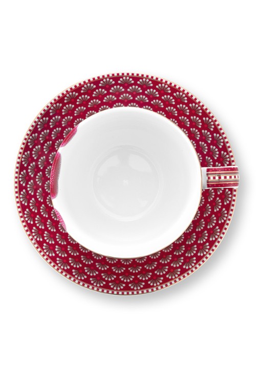 Pip Studio Blooming Tales Fantasy kop en schotel set van 2 - detail 3 donkerrood