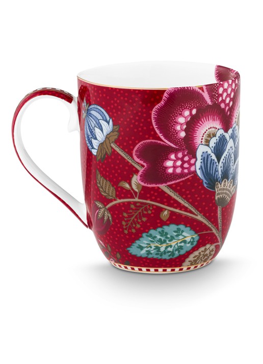 Pip Studio Blooming Tales Fantasy kopje - achterkant 3 donkerrood
