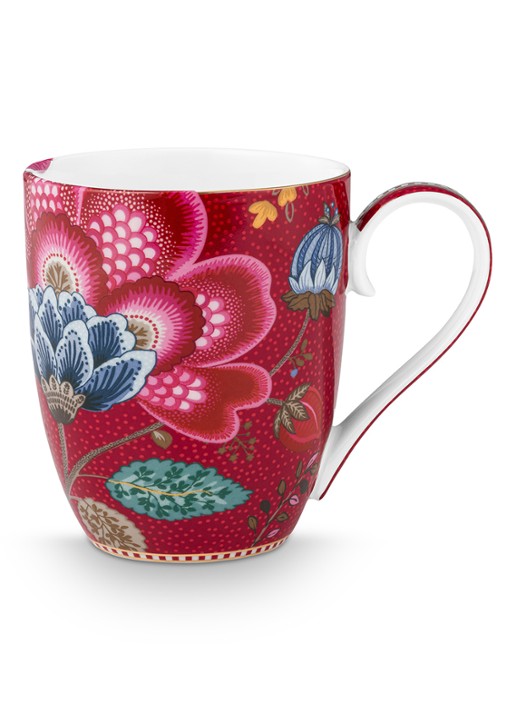 Pip Studio Blooming Tales Fantasy mok set van 2 - achterkant donkerrood