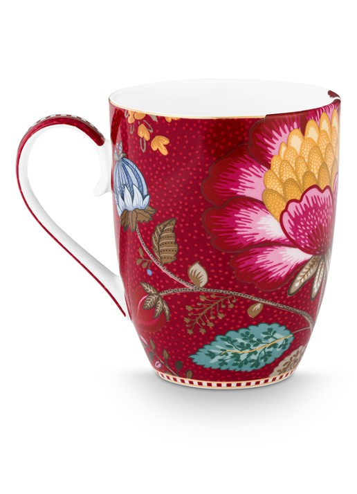 Pip Studio Blooming Tales Fantasy mok - achterkant donkerrood