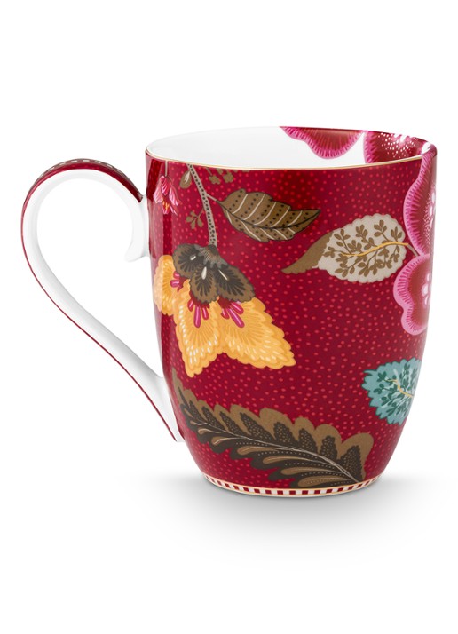 Pip Studio Blooming Tales Fantasy mok - achterkant 2 donkerrood