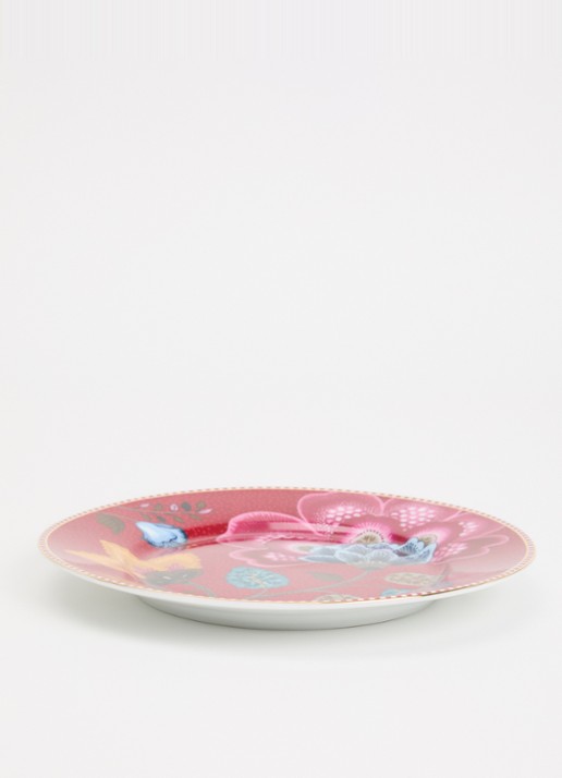 Pip Studio Blooming Tales Fantasy ontbijtbord - voorkant 2 donkerrood